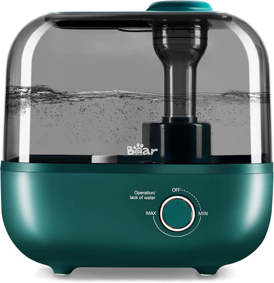 BEAR Humidificateur 5L à Remplissage Par Le Haut, 28 DB Ultra Silencieux Pour Bébés Et Plantes, Fonctionne Jusqu'à 35 Heures, Avec Plateau D'arômes, Buse à Vapeur Rotative à 360°, Arrêt Automatique