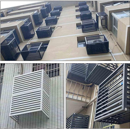 GENERIC Housse De Climatiseur D'extérieur Résistante Aux Intempéries – Protecteur De Pompe à Chaleur En Aluminium Décoratif Et Réduction Du Bruit Pour Toutes Les Saisons – Idéal Pour La Maison Et Le Jardin