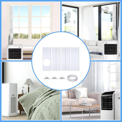  MagiDeal Kit De Fenêtre Portable Pour Climatiseur Avec Raccord Rond, Joint De Fenêtre De Climatiseur, Déflecteurs De Climatisation Mobiles Réglables Universel, Kit De Ventilation Télescopique