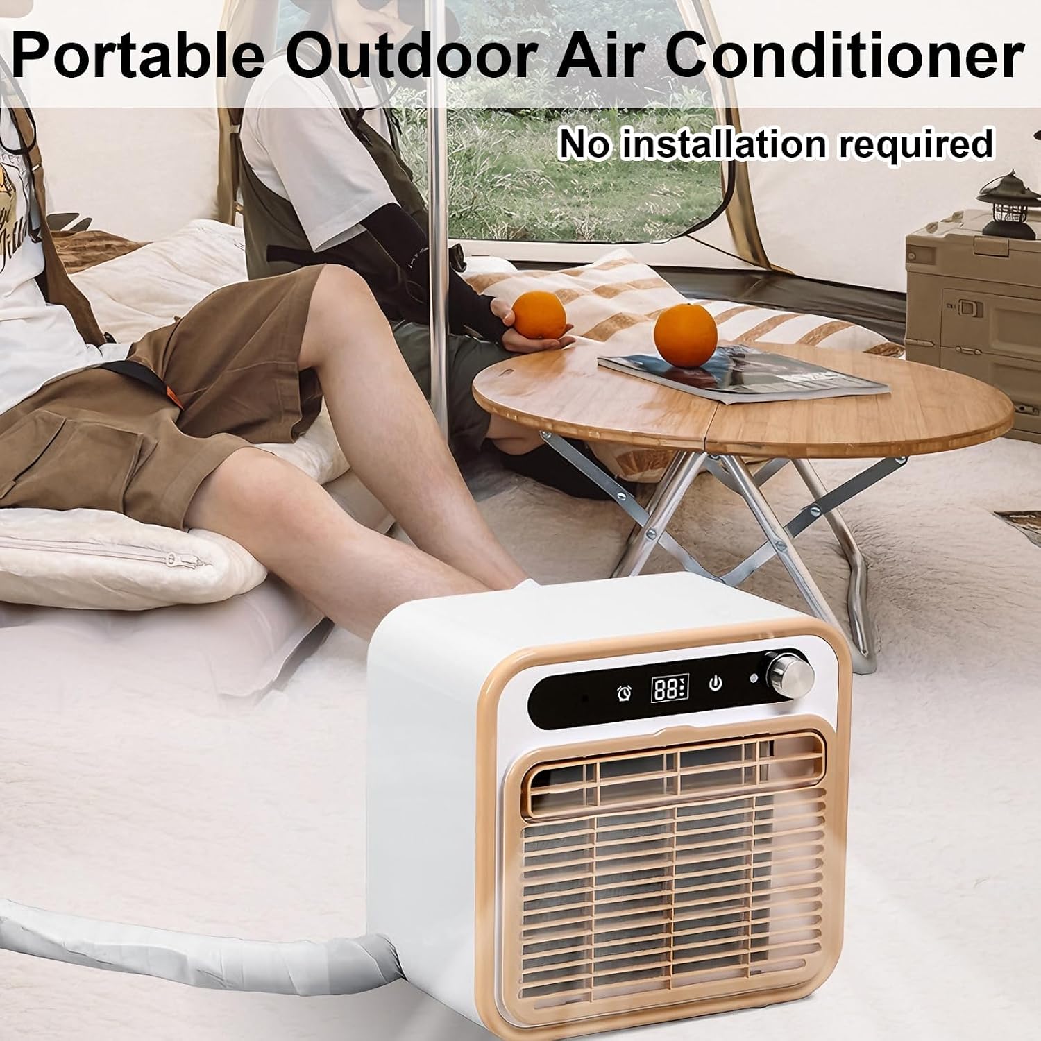  Climatiseur Portable Divisé, Unité De Climatisation De Camping Silencieux Avec WiFi Et Télécommande, 12H Minuterie, 1303m3/h Airflow, Refroidisseur D'air Sans Tuyau Léger Pour Tente, VR, Camion, Carav
