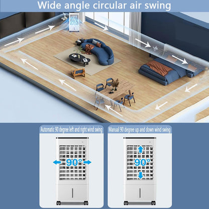 GENERIC Climatiseurs Portables Avec Télécommande, Minuterie De 15 Heures Pour Arrêt Automatique Intelligent, 3 Vitesses, Réservoir De 9L Pour 20 Heures De Refroidissement