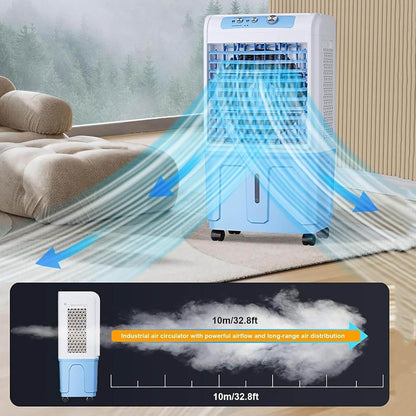 GENERIC Refroidisseur D'air évaporatif Portable, Refroidisseur De Marais Industriel Avec 3 Vitesses De Vent, Flux D'air Longue Portée Pour Usine, Entrepôt, Restaurant, Maison, Design Facile à Déplacer