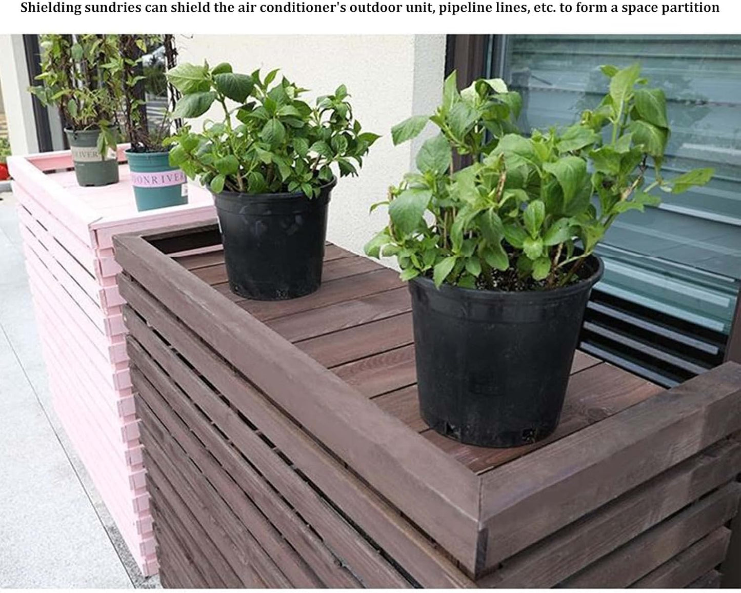 GENERIC Housse De Protection En Bois Pour Climatiseur Central Résistant Aux Intempéries Avec écran De Clôture En Bois Massif De Qualité Supérieure