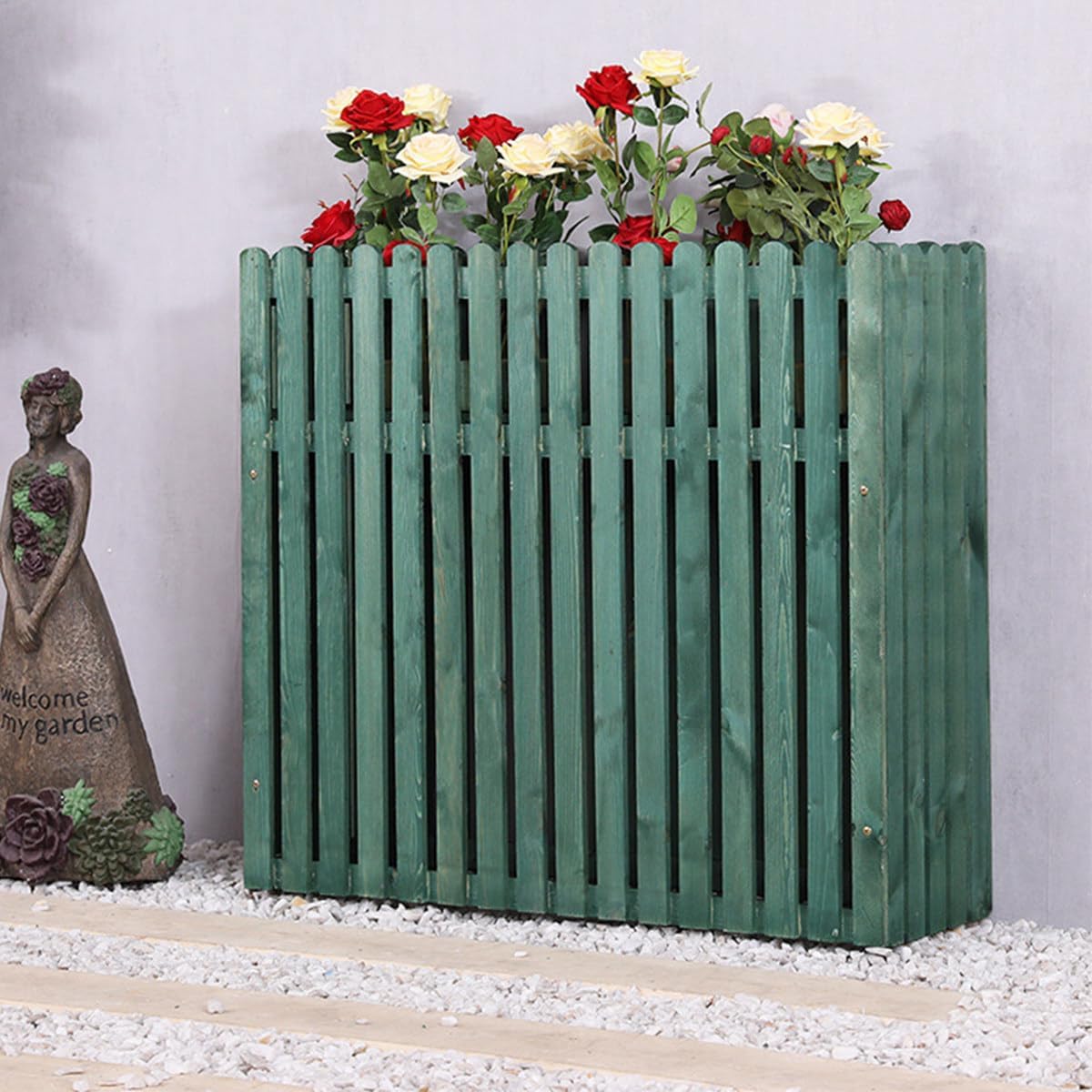 GENERIC Clôture En Bois Massif Pour Climatiseur – Housse Anti-corrosion Pour Meubles D'extérieur – 100 X 30 X 80 Cm – Solution élégante Pour Climatisation