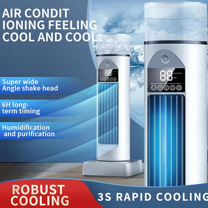  Ventilateur Sans Pale - Ventilateur Colonne Silencieux Avec Télécommande Et Minuterie 6h, Mini Climatiseur Portable USB, Réservoir 230ml, Rafraîchisseur Purification D'Air Table Pour Bureau Et Chamb