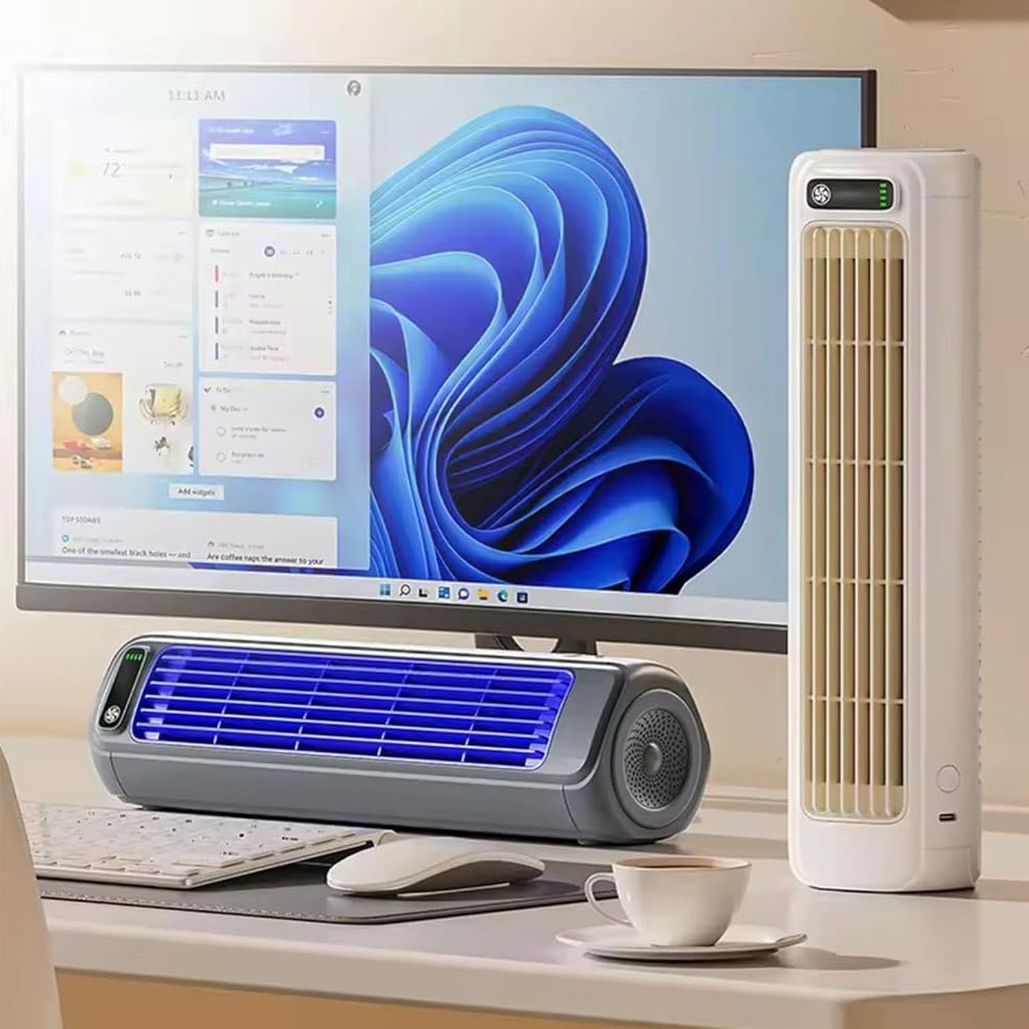  Libiyi – Climatiseur Rechargeable Sans Fil, Hatmeo Cooling Ace, Climatiseur De Refroidissement Ace, Refroidisseur D'air Portable Breezy (gris)