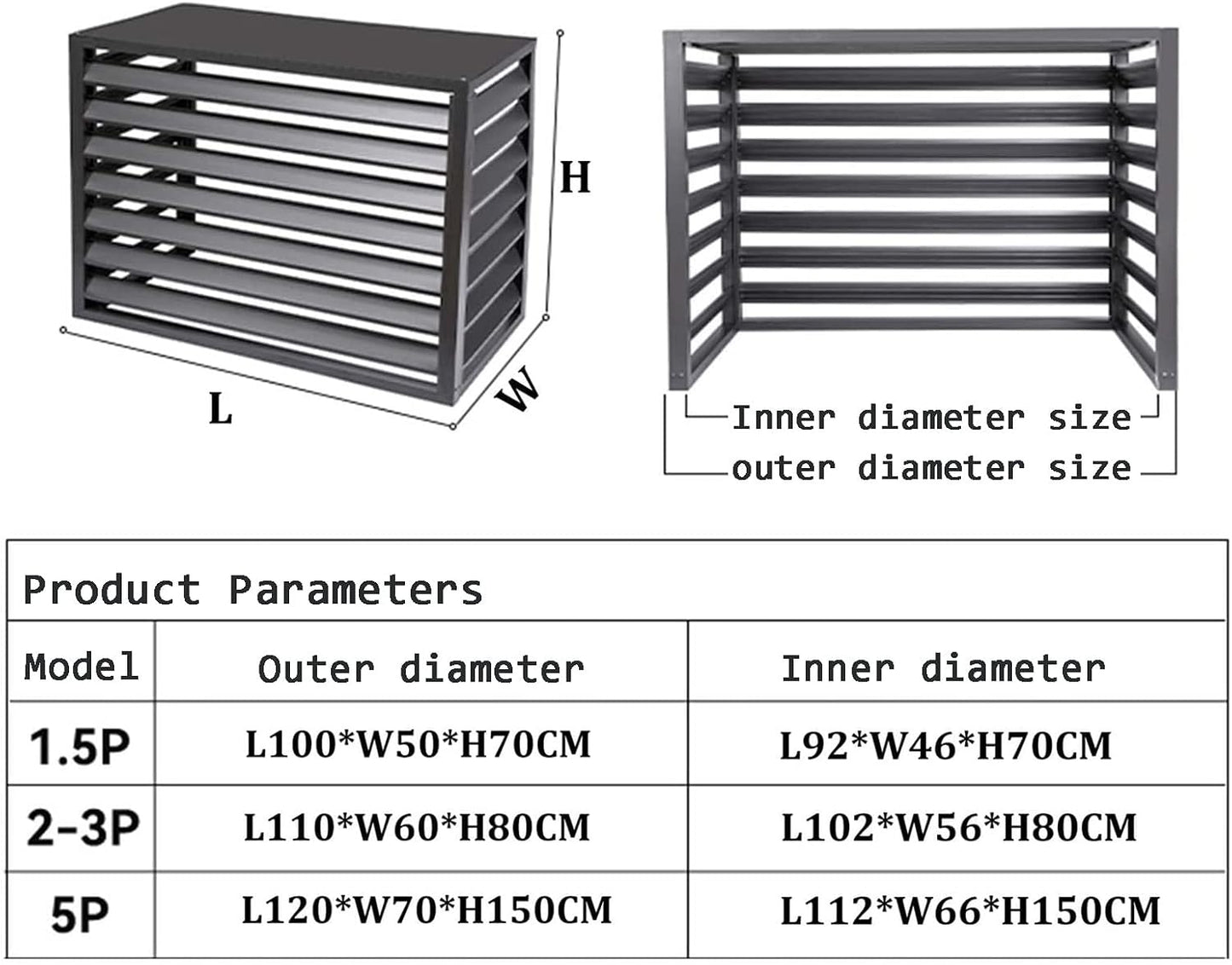  Housse De Protection Pour Climatiseur Extérieur – Séparateur D'espace à Persiennes En Aluminium Blanc – Résistant Aux Intempéries, élégant, Parfait Pour Les Terrasses Et Les Jardins