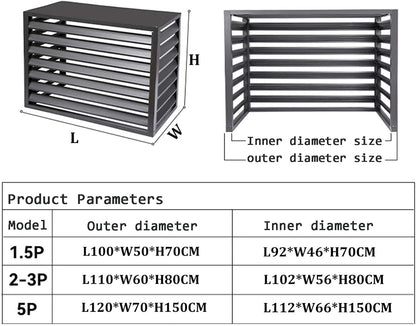  Housse De Protection Pour Climatiseur Extérieur – Séparateur D'espace à Persiennes En Aluminium Blanc – Résistant Aux Intempéries, élégant, Parfait Pour Les Terrasses Et Les Jardins