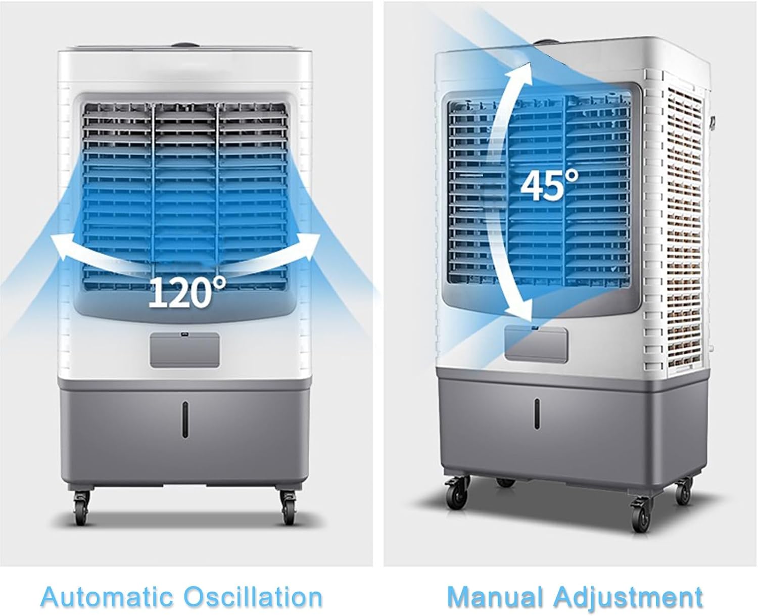 GENERIC Refroidisseur D'air Par évaporation Avec Grand Réservoir, 3 Vitesses, Oscillation Automatique Pour Bureau, Garage, Atelier De Refroidissement