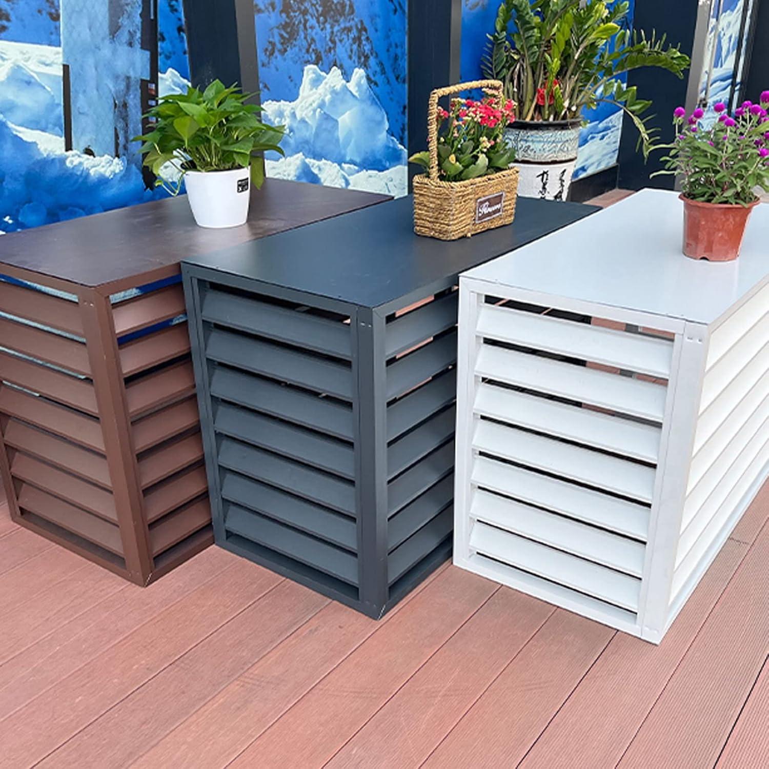  Housse De Protection Pour Climatiseur, Mini Unité Divisée En Extérieur, Housse Antivol En Aluminium Robuste, Résistante Aux UV, Aux Intempéries, économie D'énergie, S'adapte à La Plupart Des Modèles