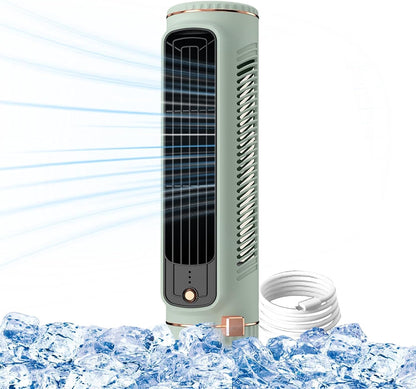 GENERIC Ventilateur De Climatiseur Portable Pour Voiture, Trois Vitesses Pour Petite Pièce AC, Refroidisseur D'air Rechargeable | Climatiseur Personnel, Climatiseur USB Avec Secouage Automatique De La Tête