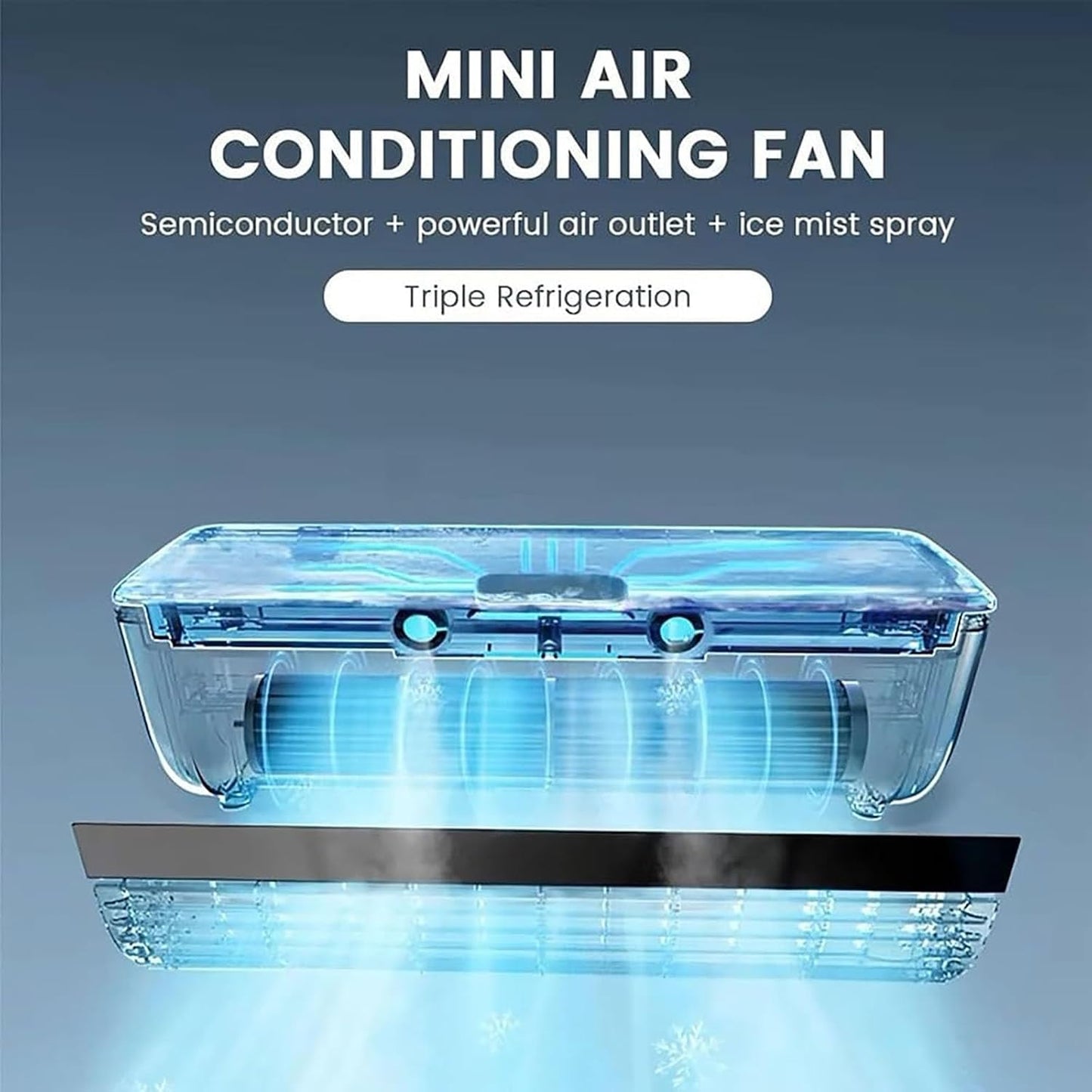 GENERIC Mini Refroidisseur D'air Mural (avec Télécommande), Batterie Intégrée De 6000mAh, Ventilateur Portable Et Silencieux; Adapté Pour Les Chambres, Les Dortoirs Et Les Bureaux.Installation Adhésive Sans P