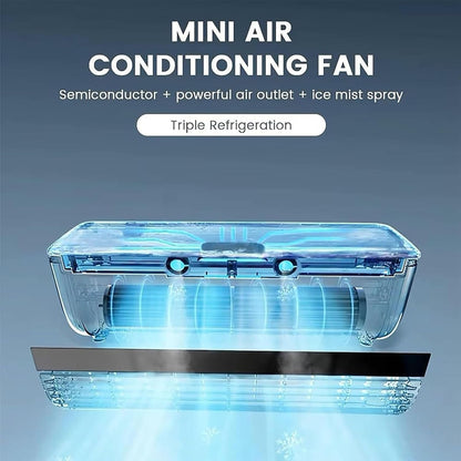GENERIC Mini Refroidisseur D'air Mural (avec Télécommande), Batterie Intégrée De 6000mAh, Ventilateur Portable Et Silencieux; Adapté Pour Les Chambres, Les Dortoirs Et Les Bureaux.Installation Adhésive Sans P