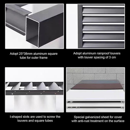 GENERIC Housse En Aluminium Pour Climatiseur Avec Bouclier De Pompe à Chaleur - Protection Extérieure - Résistante Aux Intempéries - Gris - 110 X 60 X 80 Cm - Design Durable Et élégant