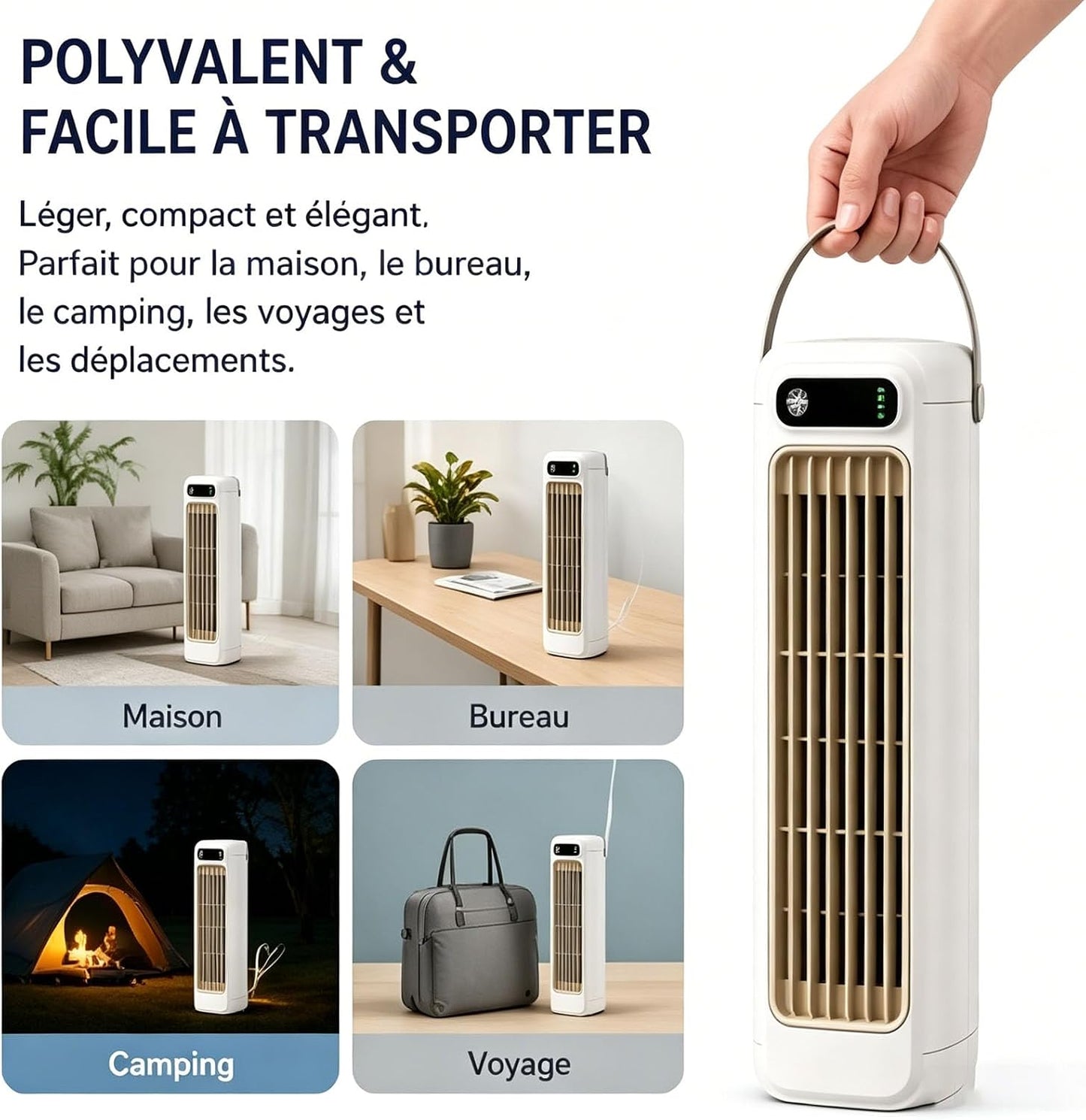  Coldeeze Cooling Ace - Rafraichisseur D’Air Portable, 150 Btus, 3 Vitesses, Silencieux, Longue Autonomie, IdéAl Pour Une Utilisation Dans Une Chambre Ou Un Bureau (Bleu)