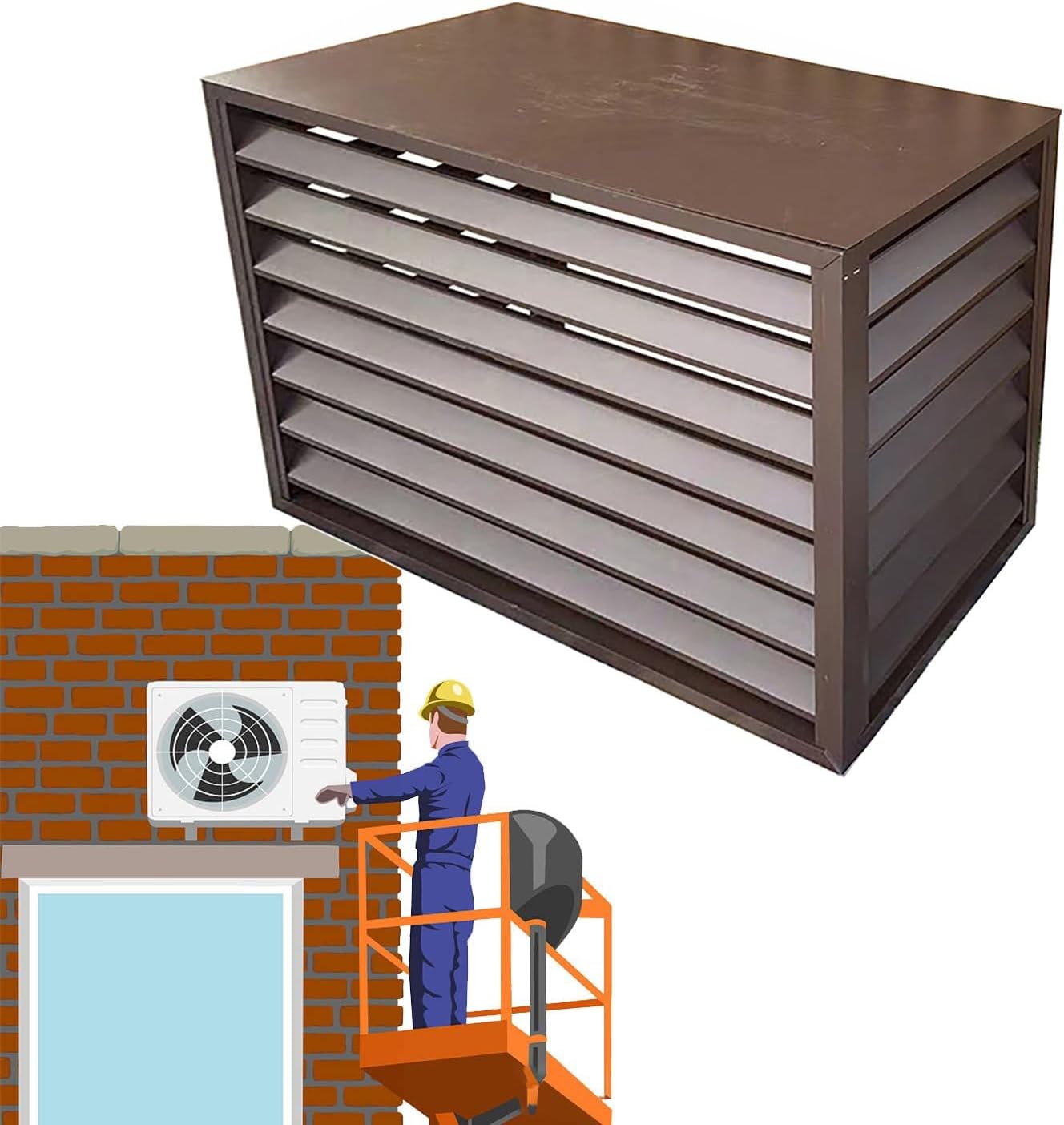 GENERIC Housse De Protection En Aluminium Pour Climatiseur Extérieur Et Support De Fleurs, Grille De Protection Pour Unités AC Et Pompes à Chaleur, Boîtier Autonome Pour Ordures Et Unités AC