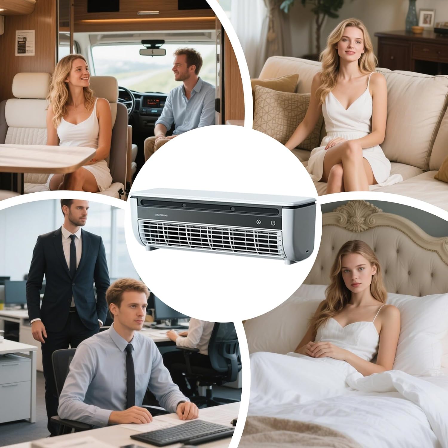  Ventilateur Rafraîchisseur D'Air | Ventilateur Portable Climatiseur | Appareil Trois Vitesses Réglable Pour Optimisation Espace Intérieur Extérieur Dorm Camping Table