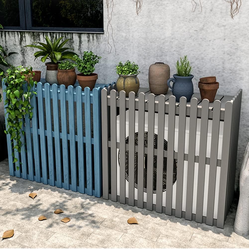GENERIC Housse En Bois Pour Climatiseur Extérieur - Vert - 85 X 35 X 84 Cm - Solution D'intimité élégante Pour équipement De Climatisation Extérieur