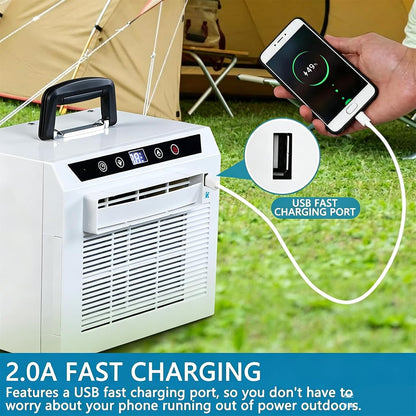  Climatiseur Split 13 000 Btu Avec Wi-FI, Télécommande Et Minuterie 24 H, Idéal Pour La Chambre, Le Bureau Ou Le Camping. Installation Facile, Aucun Montage Requis