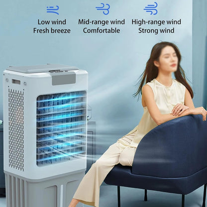  Climatiseur Sans Fenêtre, Refroidisseur De Marais Portable Avec Réservoir D'eau Et Blocs De Glace, Refroidisseur D'air Par Évaporation À 3 Vitesses Pour Chambre Et Bureau