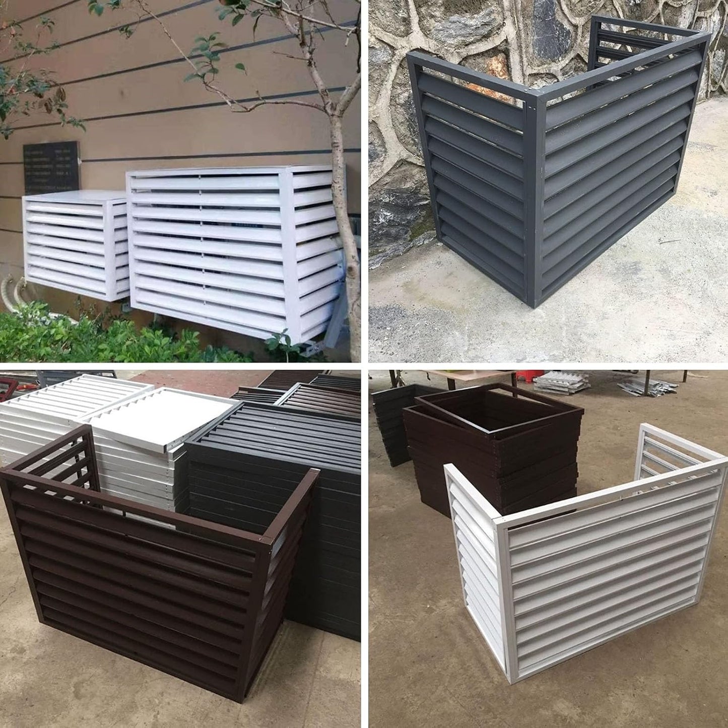 GENERIC Mini Housse De Protection Pour Climatiseur – Grille De Protection Pour Unité Extérieure En Aluminium – Couvercle Anti-poussière Pour Pompe à Chaleur – Cache-cernes élégant Pour Intérieur Et Extérieur