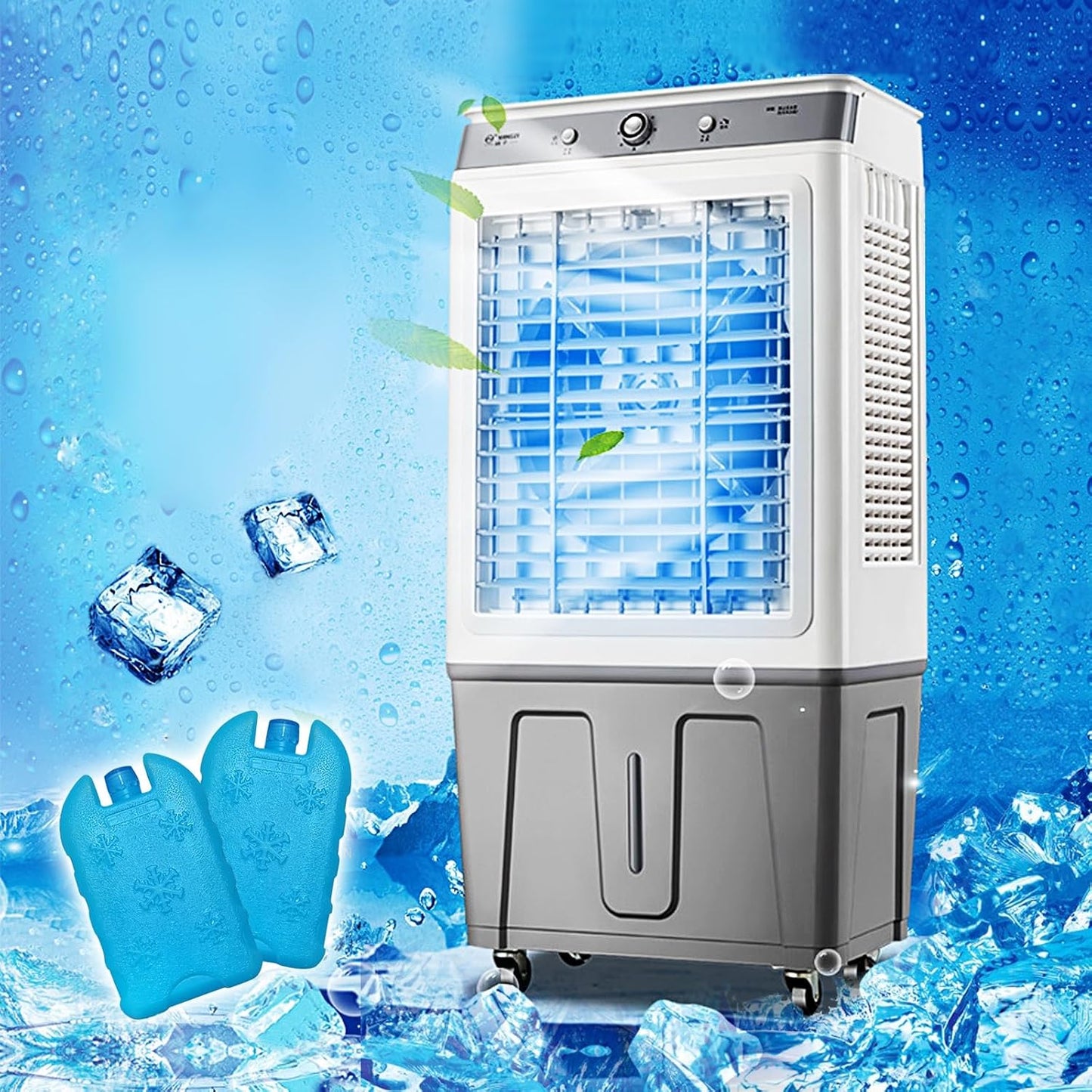  Refroidisseur D'air Portable Par évaporation De 116 Cm, Avec Remplissage Automatique Continu, Réservoir D'eau De 47,5 Litres, Oscillation à 120 °, 2 Blocs Réfrigérants, Ventilateur Pour Extérieur, I