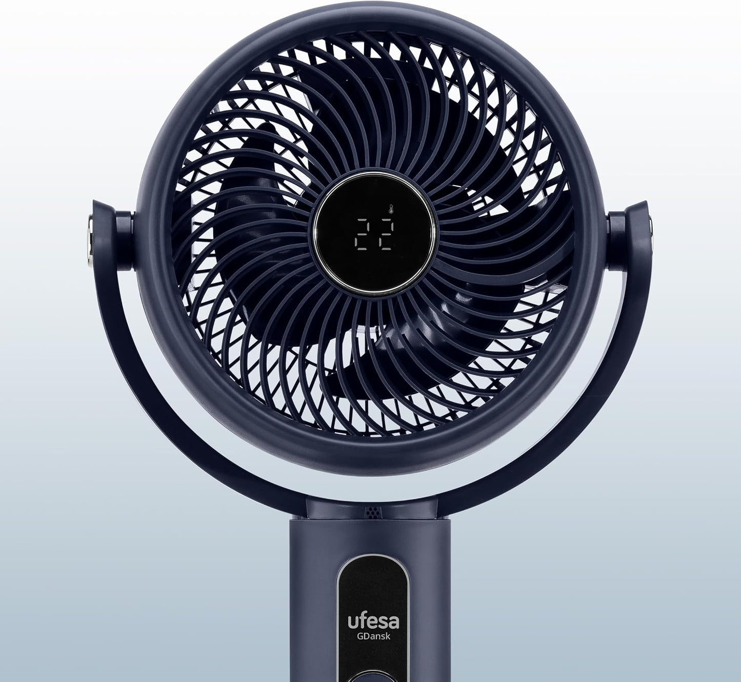  UFESA 3D50 Ventilateur De Circulation D'air Avec Oscillation 3D 360º, Multidirectionnel, 50W, 2 Hauteurs, 3 Vitesses, 3 Modes, 1m Haut, Télécommande, Minuterie, Écran LED, Nero