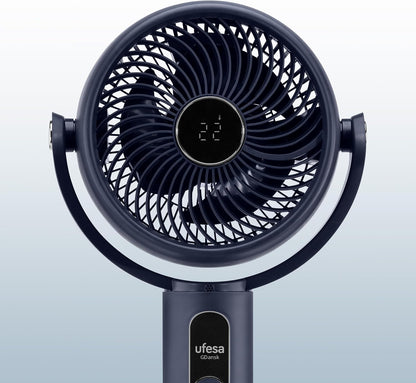  UFESA 3D50 Ventilateur De Circulation D'air Avec Oscillation 3D 360º, Multidirectionnel, 50W, 2 Hauteurs, 3 Vitesses, 3 Modes, 1m Haut, Télécommande, Minuterie, Écran LED, Nero