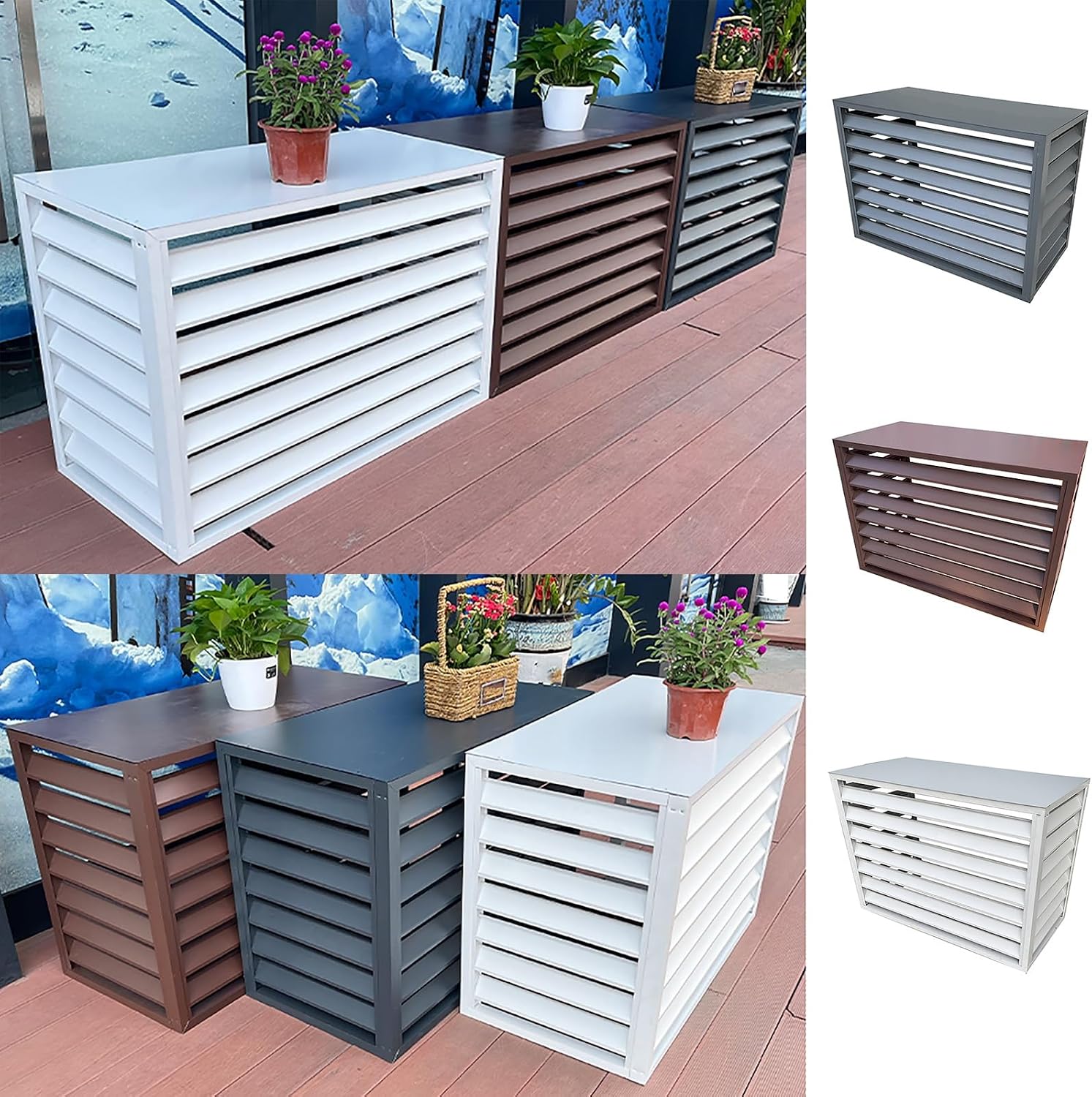 GENERIC Housse De Protection Pour Climatiseur Extérieur – Protection Imperméable En Aluminium Pour Unité De Climatisation Idéale Pour Une Utilisation En Extérieur, Empêche L'accès Des Animaux Et Les Débris