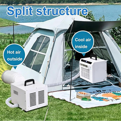  Climatiseur Split Portable Avec Wi-FI Et Télécommande, Rafraîchisseur D'air 13000BTU, Minuterie 24 H, Poignée Supérieure, Pour Tentes, Camping-Cars, Maisons, Bureaux Et Camping