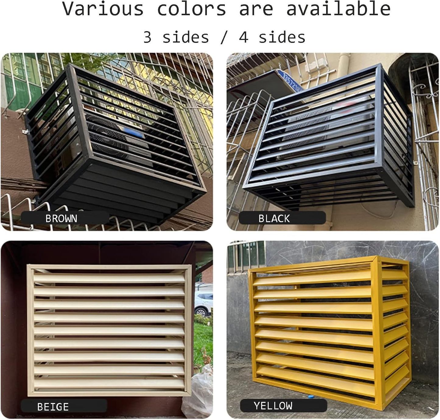 GENERIC Housse De Climatiseur Extérieur – Écran De Clôture En Alliage D'aluminium Et Volets Métalliques Anti-corrosion Pour Unités Extérieures Marron Taille 2-3P : L1