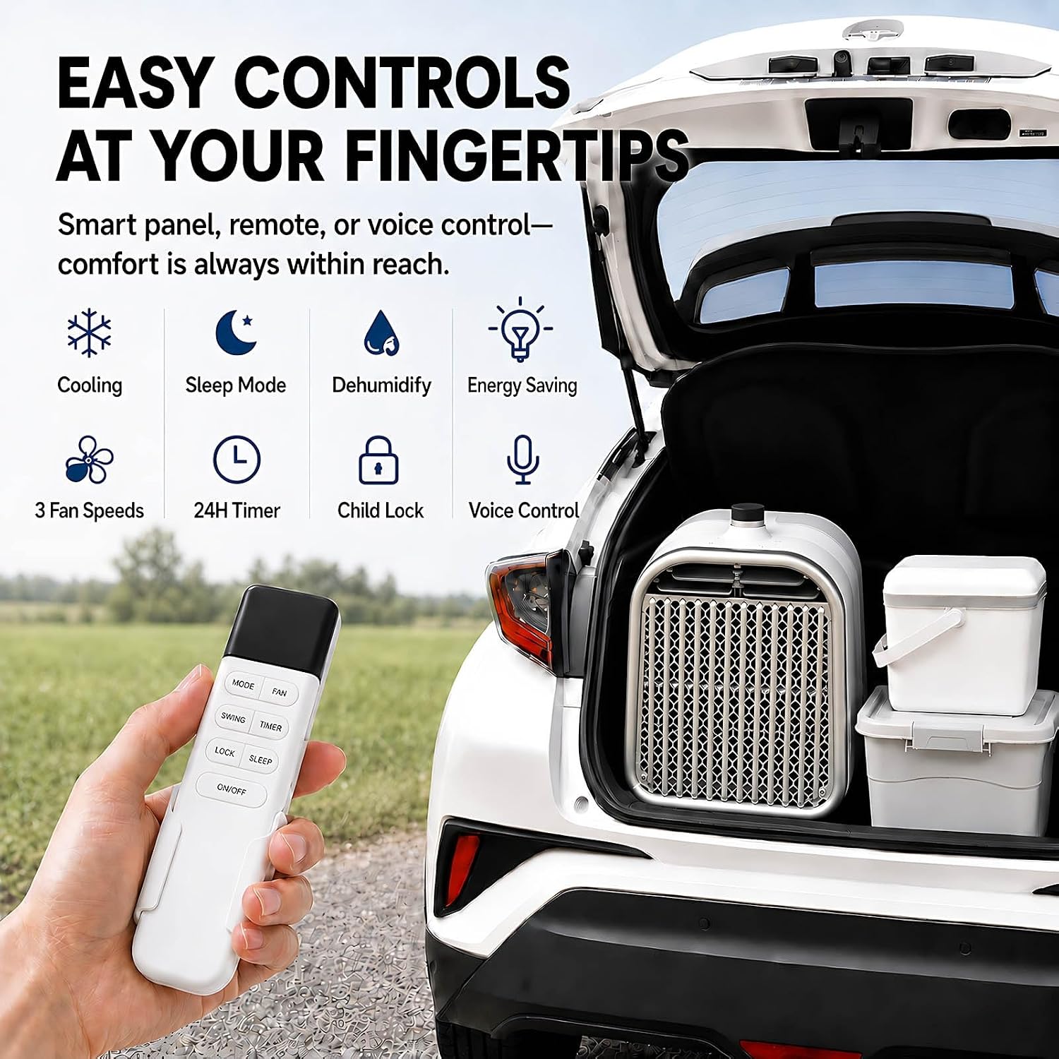  Clim Split Mobile Sans Évacuation D Eau Continue 1500W Petit Refroidisseur Soufflerie 400W Basse Consommation Pour Caravane Campervan Camion Cabine Nuit Calme(AC220V)