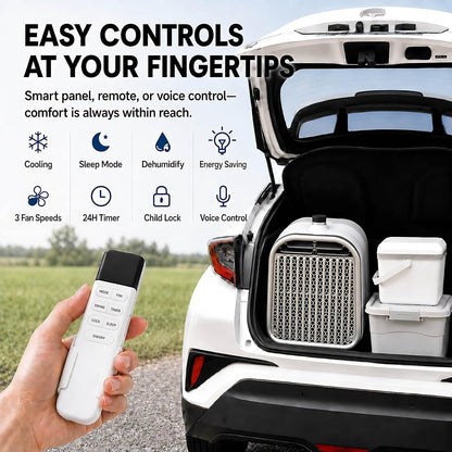  Clim Split Mobile Sans Évacuation D Eau Continue 1500W Petit Refroidisseur Soufflerie 400W Basse Consommation Pour Caravane Campervan Camion Cabine Nuit Calme(AC220V)