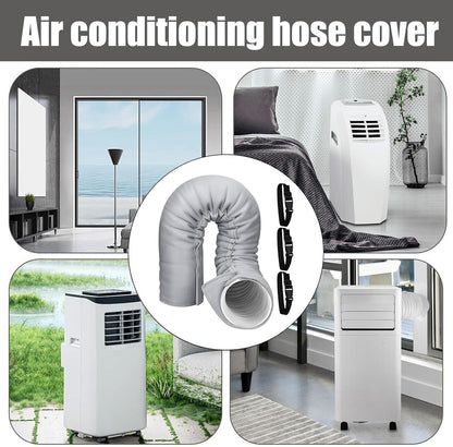  Manchon Isolant Pour Tuyau Ca Portable, Isolation Pour Tuyaux DeClimatiseur | Housse Protection Tuyau Climatiseur Pour 5-5.9 In, Avec 3 Sangles à Boucle élastique, Pour Usage Maison Et