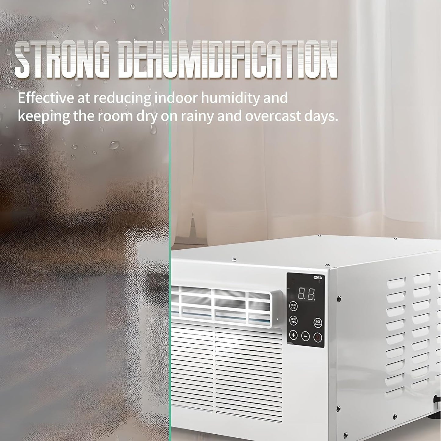 GENERIC Ventilateur De Déshumidificateur De Refroidisseur 3-en-1, 1876 BTU Refroidissement Silencieux Sans Fenêtre Pour Les Chambres De Dortoirs, Contrôle De La Température De La Minuterie 12H, Configuration