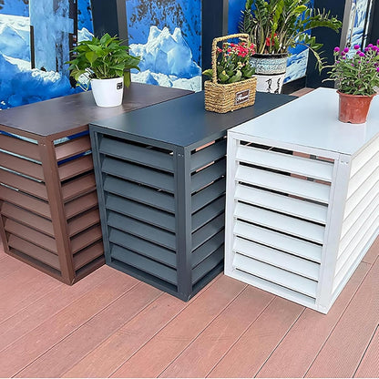  Housse De Protection Extérieure En Aluminium Pour Climatiseur Et Pompe à Chaleur, Résistante Aux Intempéries, Marron, Pour Poubelles Ou Unités De Climatisation, écran De
