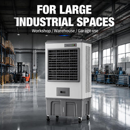 GENERIC Refroidisseur D'air Par évaporation Industriel, Ventilateur De Refroidissement à Eau Portable Avec Coussinets De Refroidissement à 3 Côtés, 3 Vitesses, Grand Réservoir D'eau Et Roues Pour Entrepôt