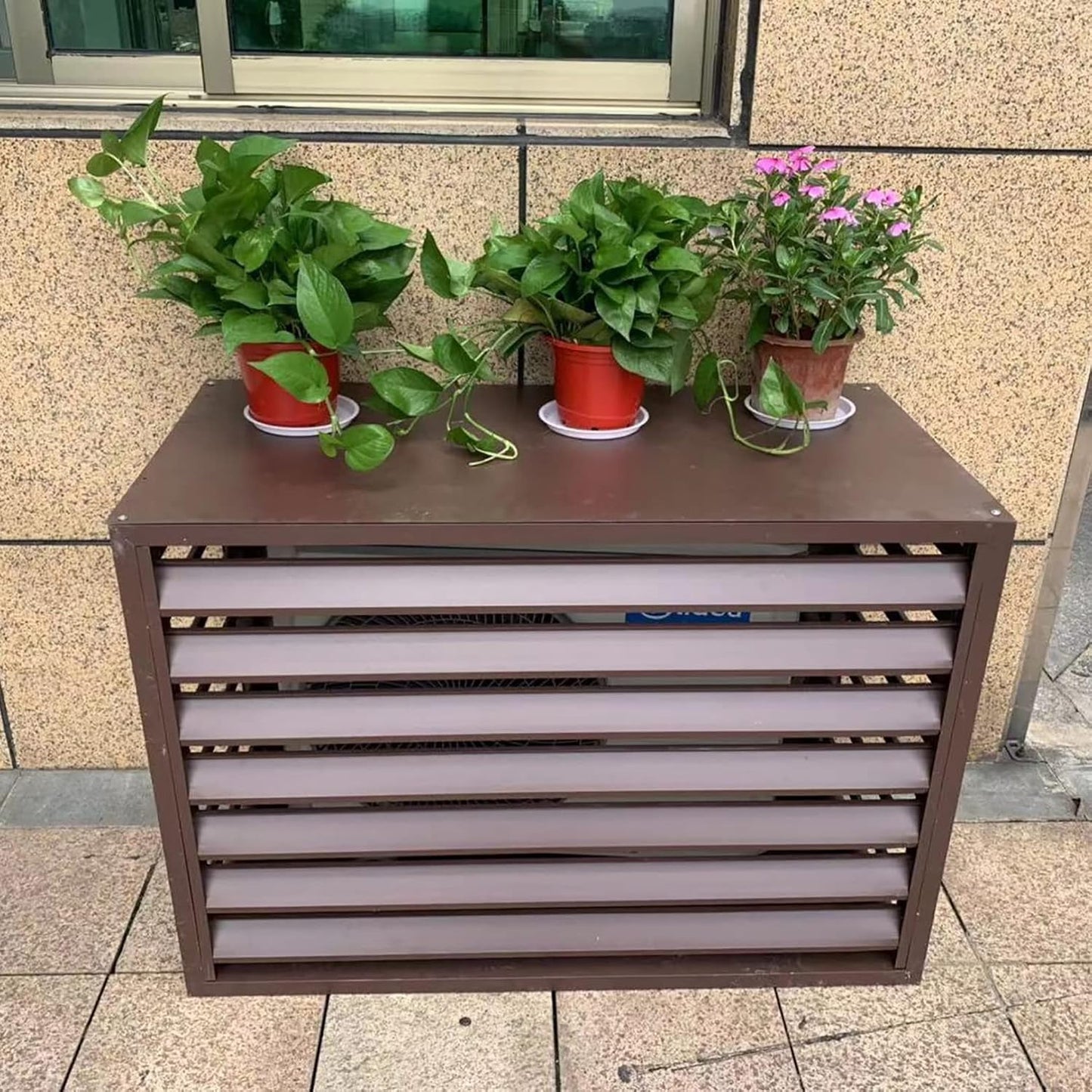GENERIC Housse De Protection Pour Climatisation Extérieure – Protection Anti-vol Pour Climatiseur Toutes Saisons – Clôture Décorative Pour Unités De Climatisation Extérieures.