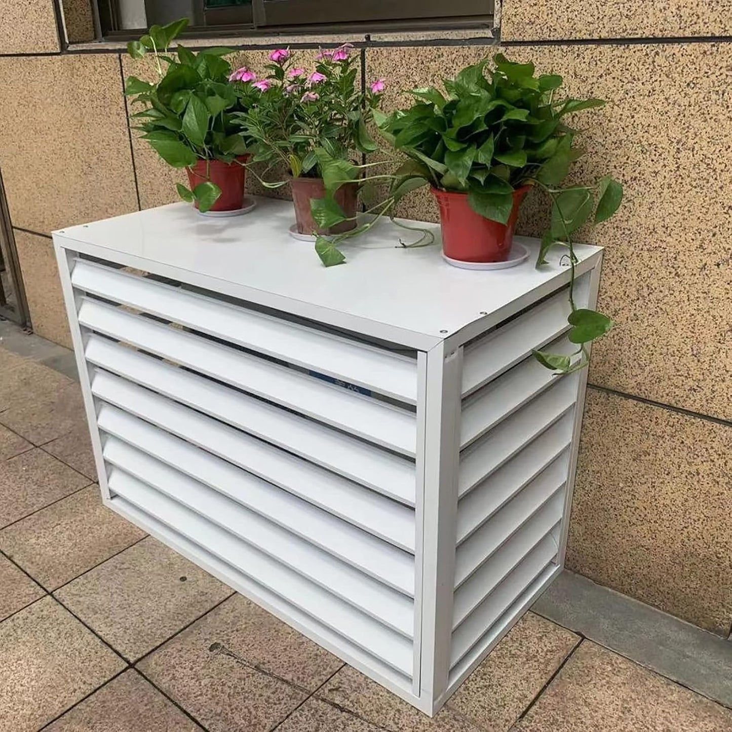 GENERIC Housse De Protection Pour Climatiseur Extérieur – Pare-vue Décoratif Anti-vol Pour Climatiseurs Séparés – Protection Pour Climatiseurs Extérieurs