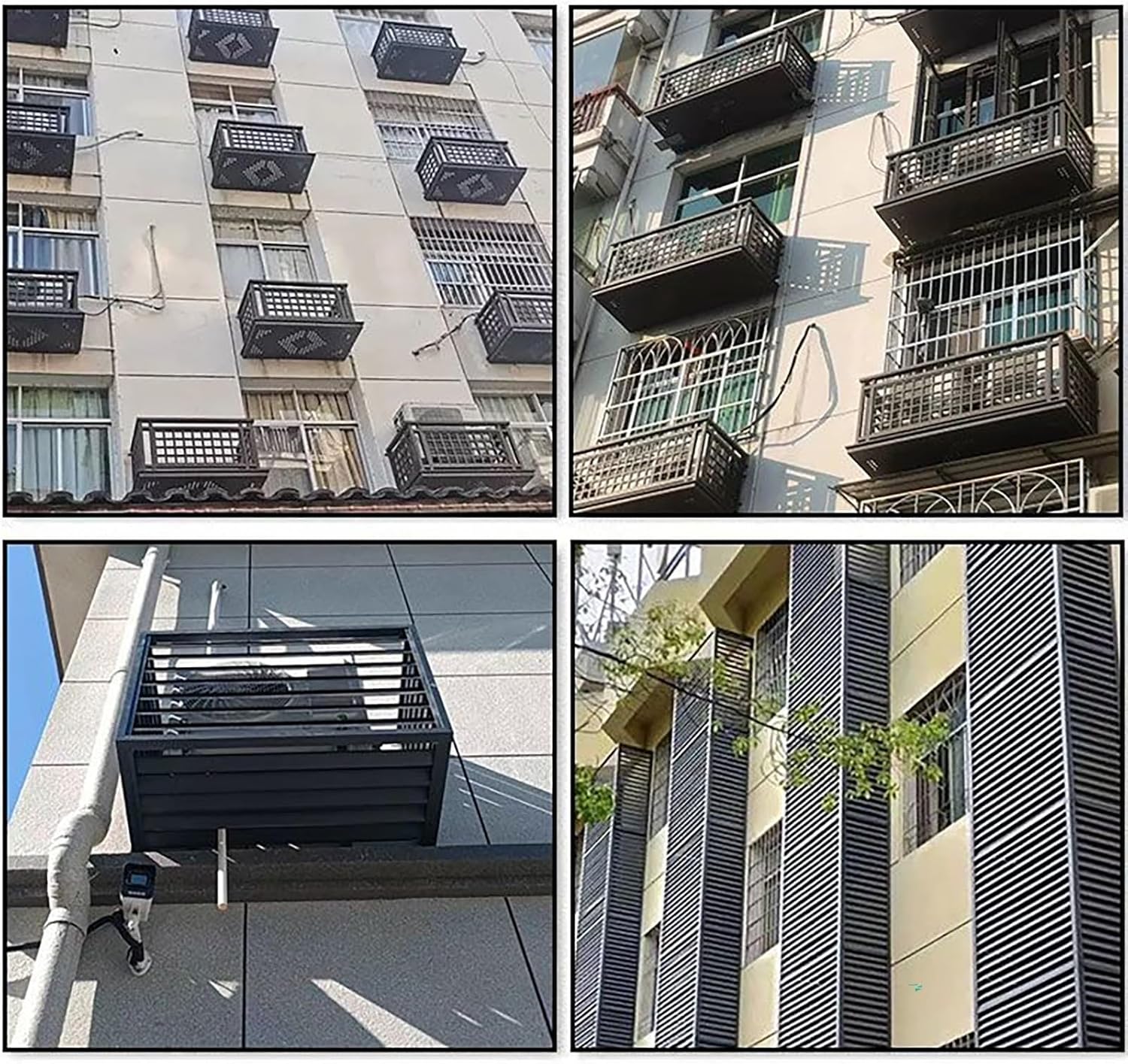  Couvertures En Aluminium Pour Unités Extérieures Résistantes Aux Intempéries Pour Climatiseur Et Pompe à Chaleur, Mini Housse Séparée, Protection Extérieure Durable, Compatible Avec Clôture D'intimité