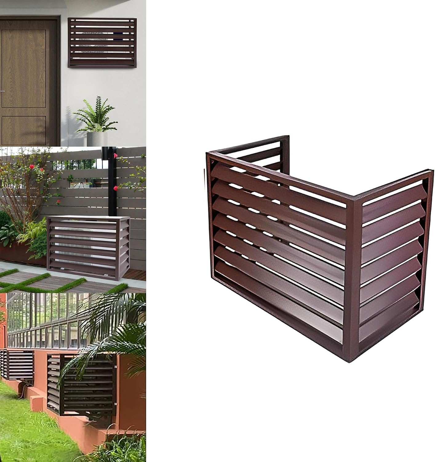 GENERIC Housse De Pompe à Chaleur En Alliage D'aluminium Pour Climatiseur Extérieur 2-3P - Clôture Et Support De Fleurs - Réduction Du Bruit - Accessoires Pour Un Meilleur Attrait De Trottoir