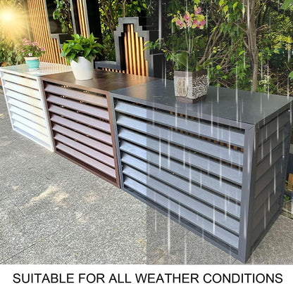 GENERIC Clôture D'intimité Pour Climatiseur Extérieur - Couverture En Aluminium Pour Climatiseurs - Gris - 110 Cm - Écran Extérieur Pour Dissimuler Les Climatiseurs Et Améliorer L'esthétique De La Cour