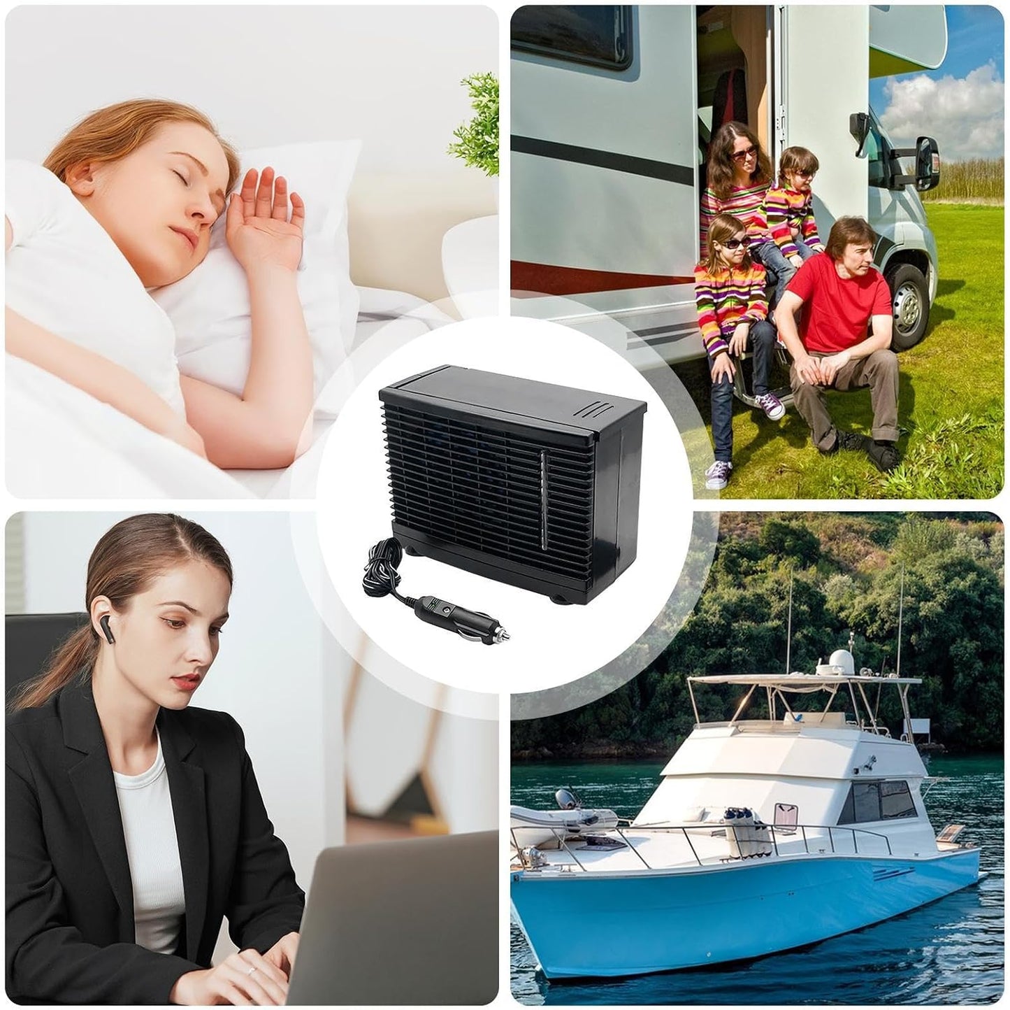  Climatiseur De Voiture Portable - Refroidisseur D'air Portable Pour La Voiture - 12v Appliance De Refroidissement Par évaporation De L'eau Pour Camion RV Trip Trip Basement Garage