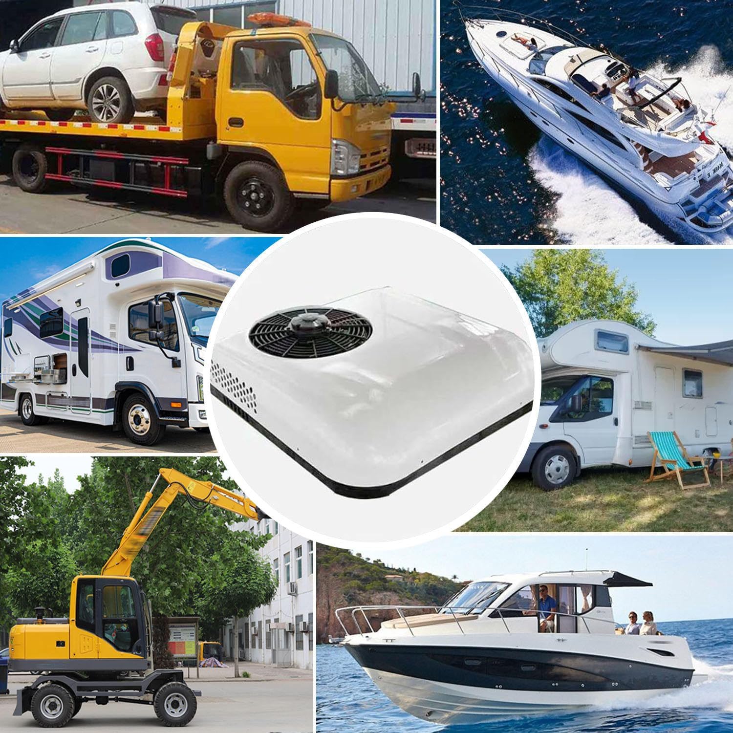  Climatiseur Pour Camping-Car, Unité De Climatisation électrique De Toit, Refroidissement Léger Et Portable Pour Camping-Cars Et Fourgonnettes