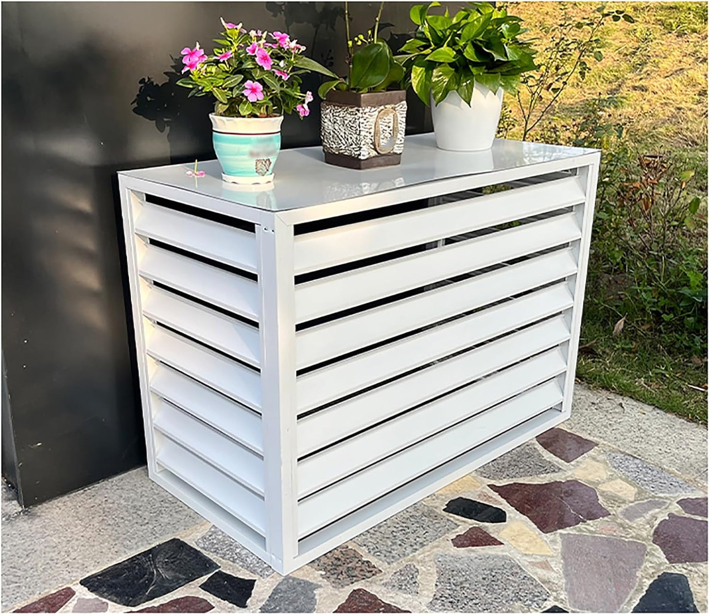 GENERIC Housse De Protection Pour Climatiseur Extérieur – Protection Imperméable En Aluminium Pour Unité De Climatisation Idéale Pour Une Utilisation En Extérieur, Empêche L'accès Des Animaux Et Les Débris