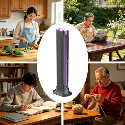  Petit Climatiseur Portable - Appareil Tour Compact Portable Rechargeable USB Sans Pales,ventilateur Climatiseur - Pour Bureau Extérieur Intérieur Voyage Camping-Car Garage Atelier Dortoir Cuisine
