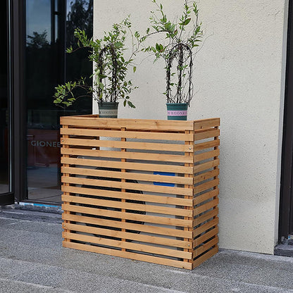  Housse Décorative Pour Climatiseur Pour Une Utilisation En Extérieur – Élégante Housse En Bois Pour Unité De Climatisation Et Support De Plante Avec Protection Supérieure – Accessoire De Clôture