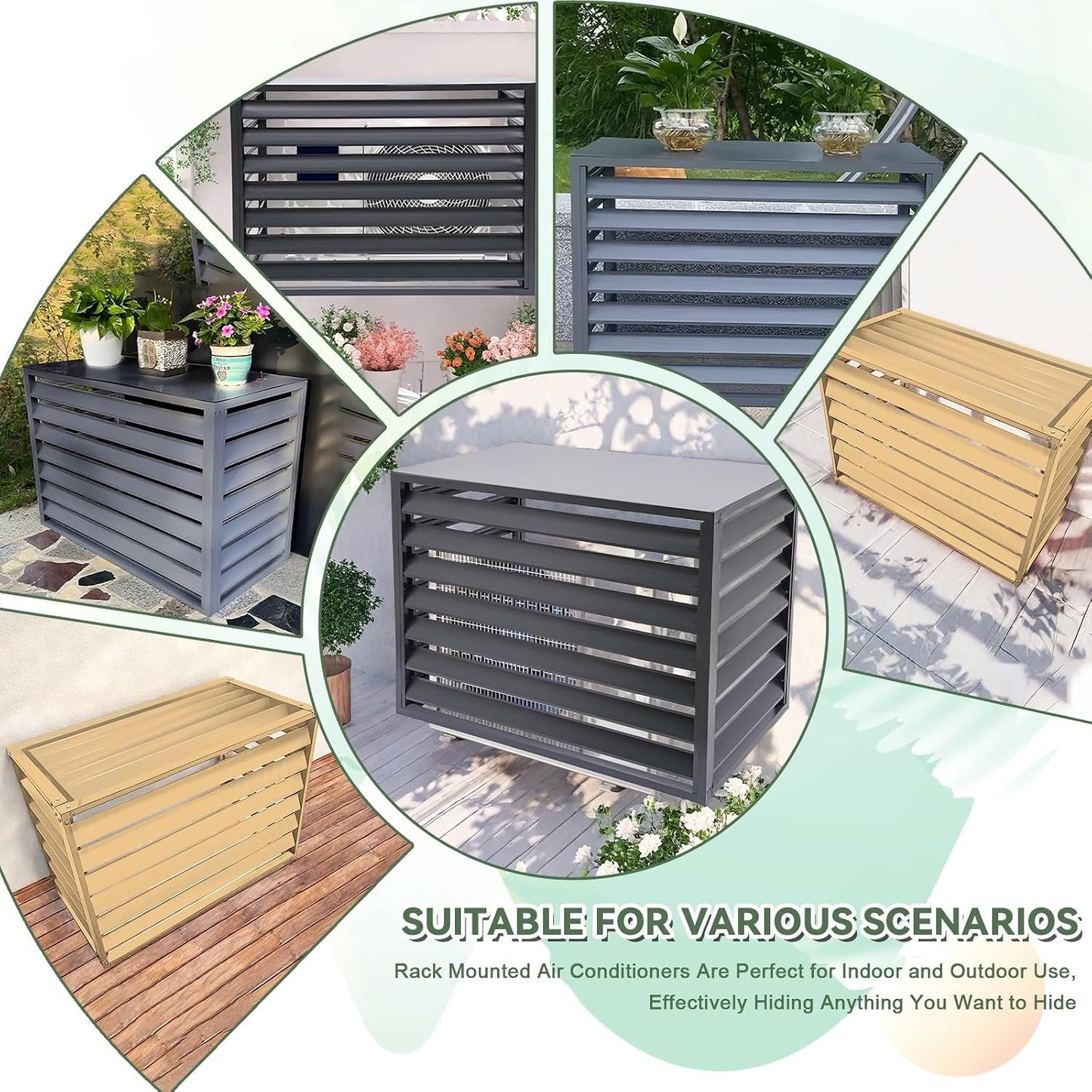 GENERIC Housse De Protection En Aluminium Pour Climatiseur - Résistant Aux Intempéries - Pour Extérieur - Protection Contre Le Condensateur - Assemblage Facile - Protection Toutes Saisons