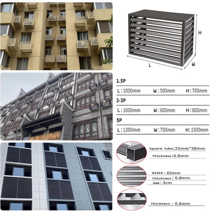  Housse De Protection Décorative Pour Climatiseur Extérieur En Aluminium - Protection Contre Les Intempéries Pour Unités De Climatisation - Boîtier Autonome Pour Poubelle, CVC Et Housse élégante