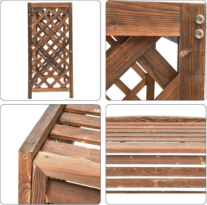  Écran De Protection Pour Climatiseur Extérieur En Bois - Panneau De Confidentialité Autoportant Pour Unité De Climatisation - Housse Résistante Aux Intempéries (98 X 40 X 89 Cm)